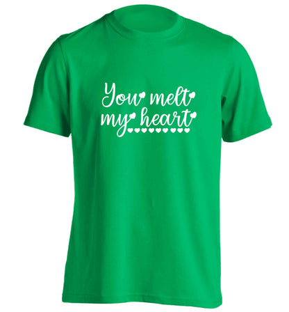 You melt my heart adults unisex green Tshirt 2XL