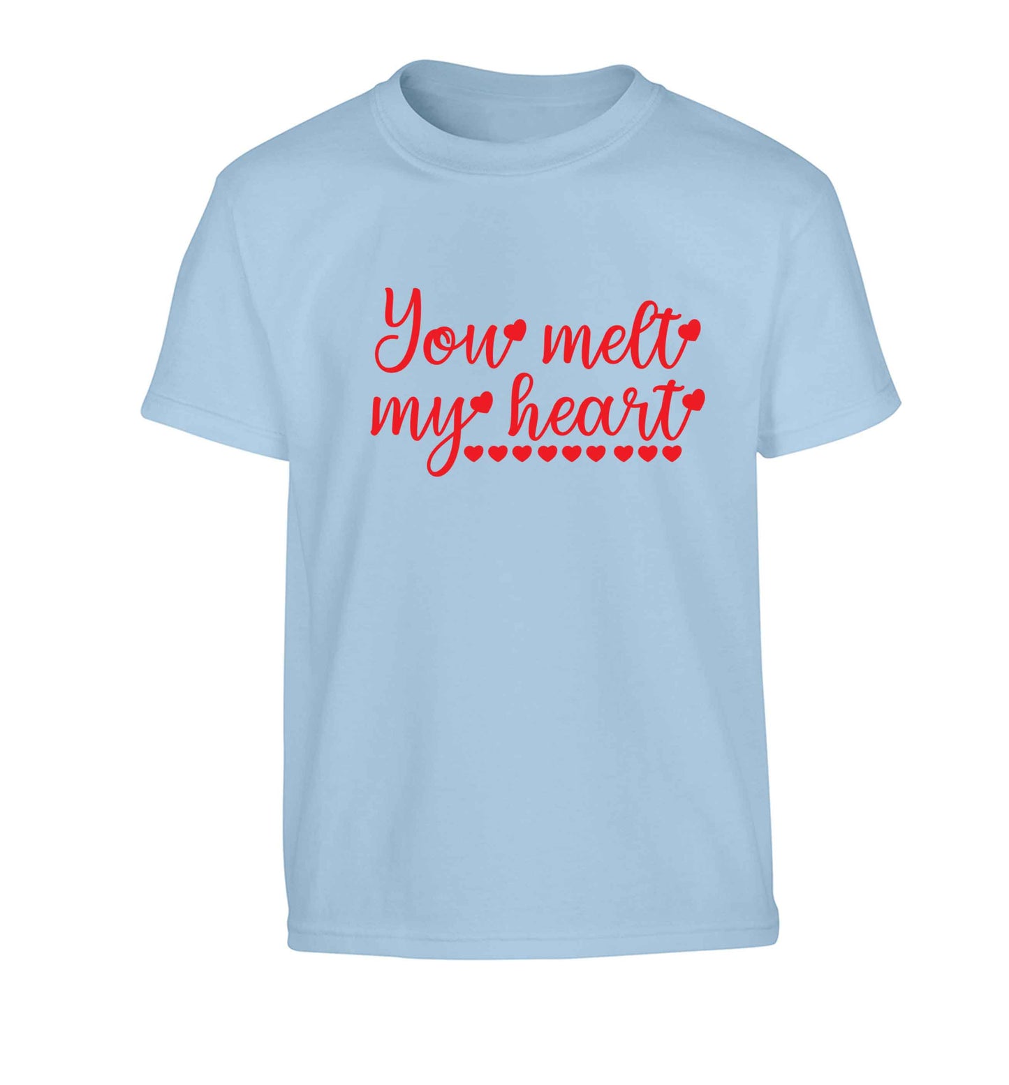 You melt my heart Children's light blue Tshirt 12-13 Years