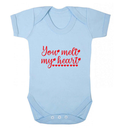 You melt my heart baby vest pale blue 18-24 months