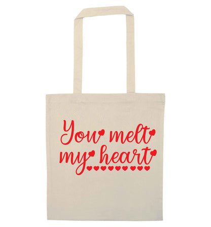 You melt my heart natural tote bag