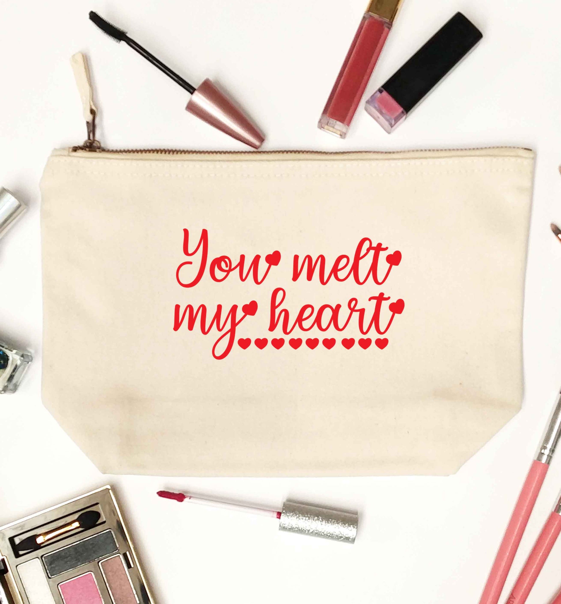 You melt my heart natural makeup bag