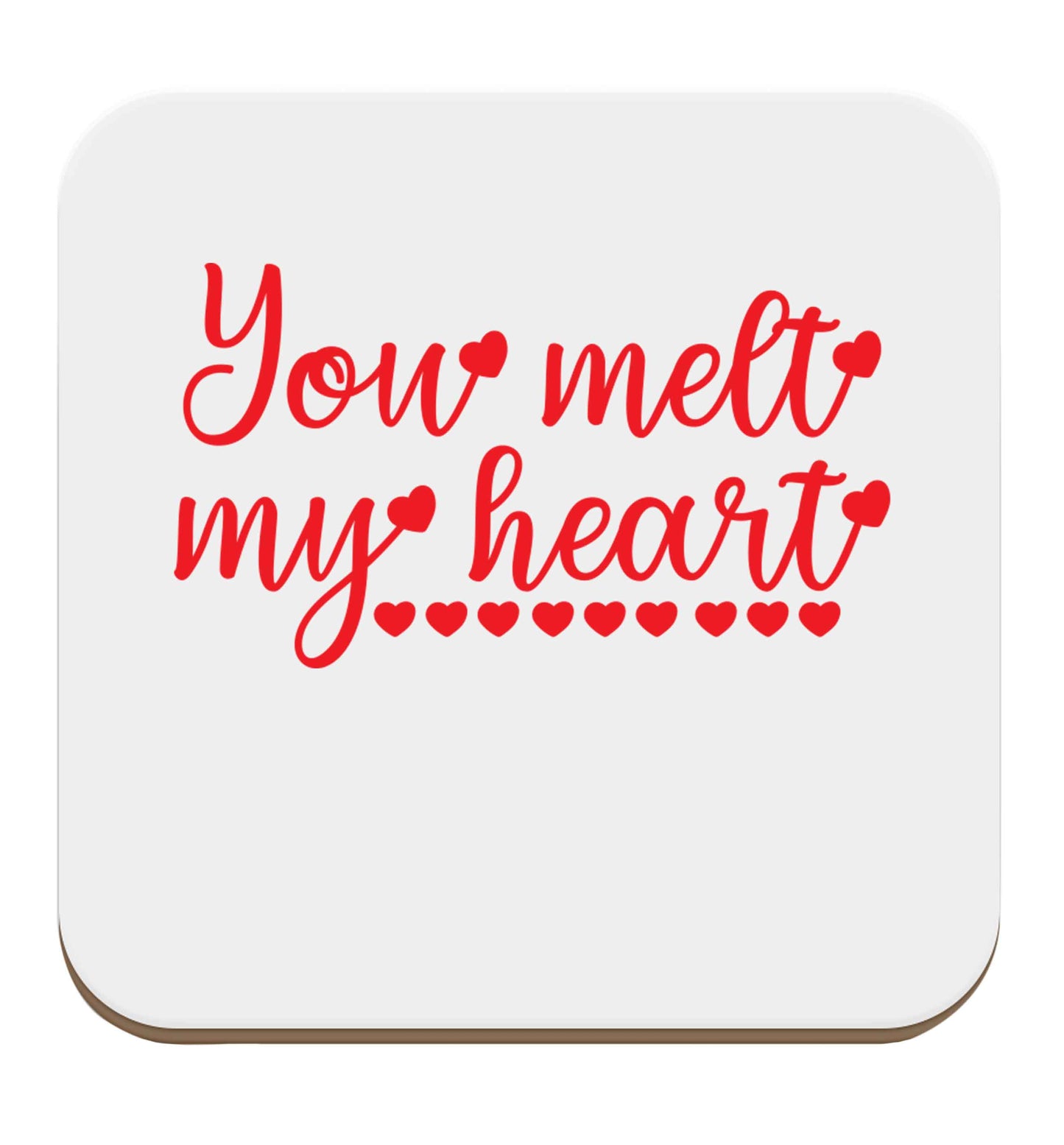 You melt my heart set of four coasters