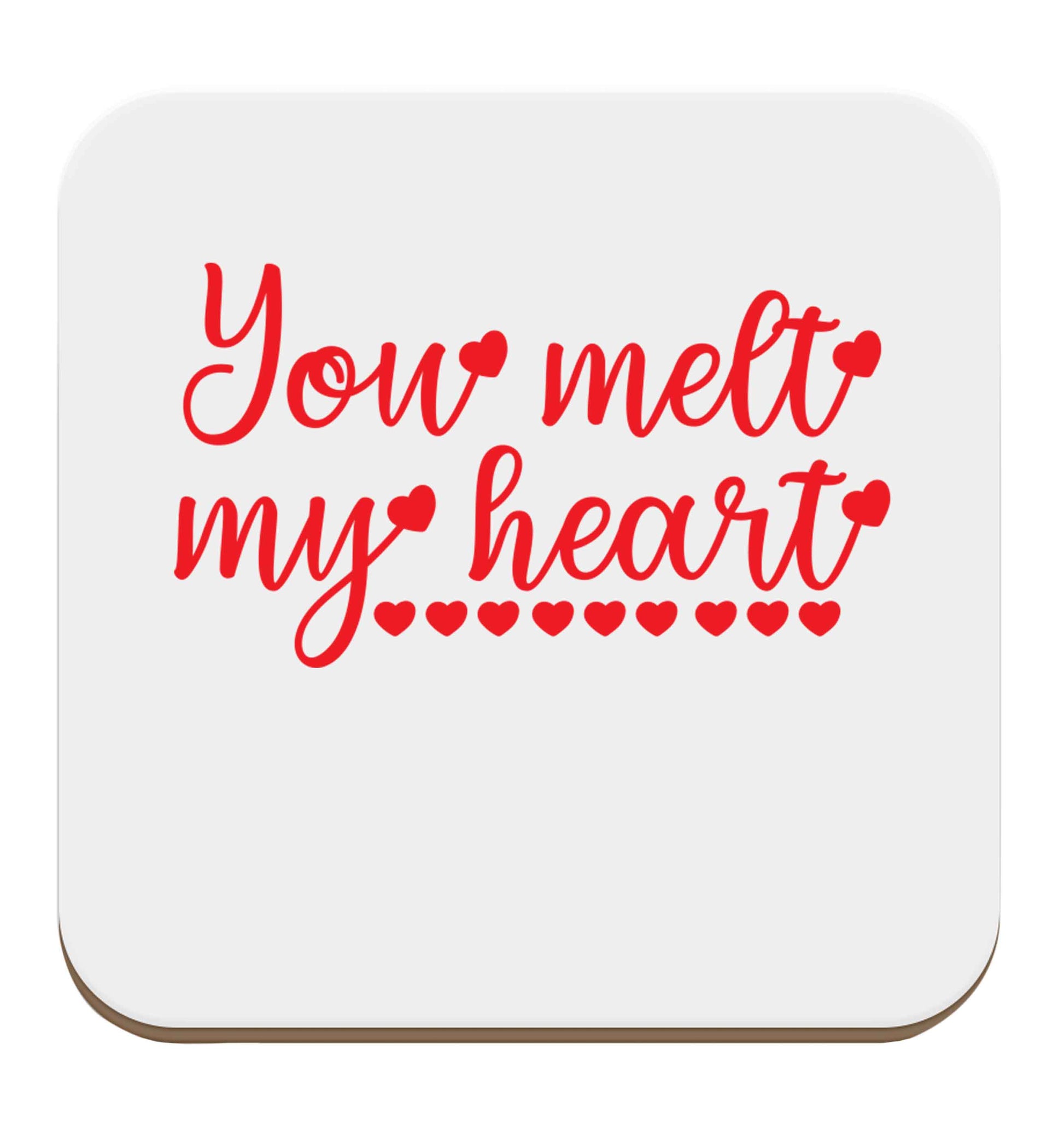 You melt my heart set of four coasters