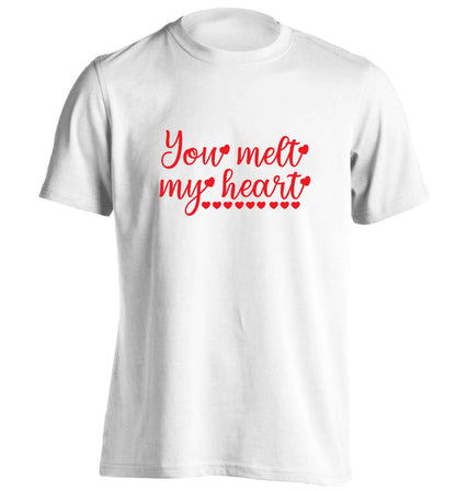 You melt my heart adults unisex white Tshirt 2XL