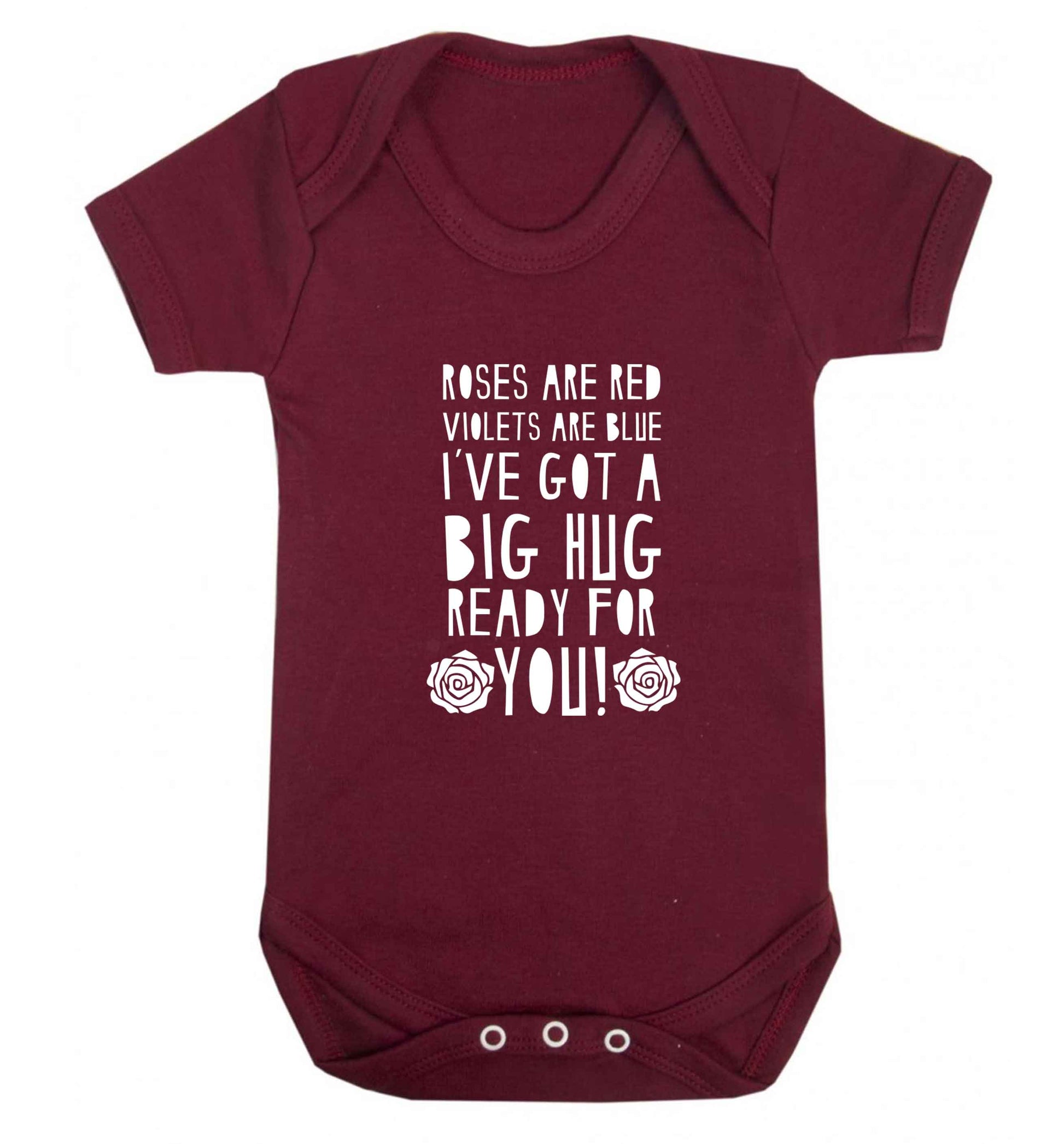 Roses are red violets are blue I've got a big hug coming for you baby vest maroon 18-24 months