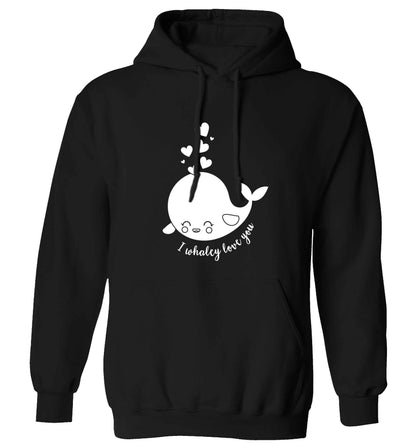 I whaley love you adults unisex black hoodie 2XL