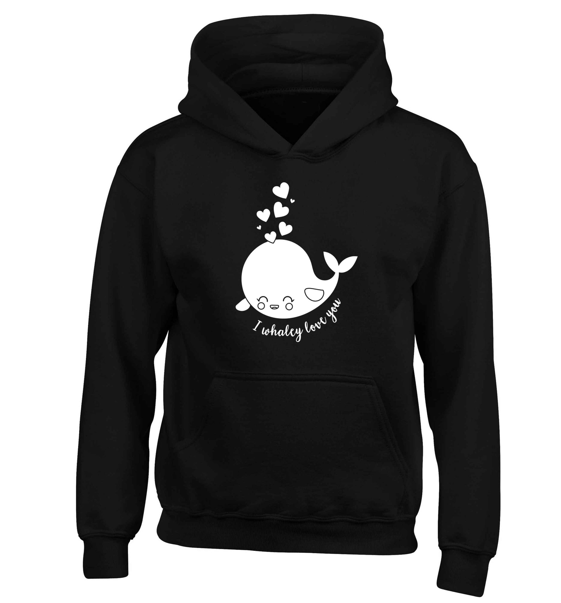 I whaley love you children's black hoodie 12-13 Years
