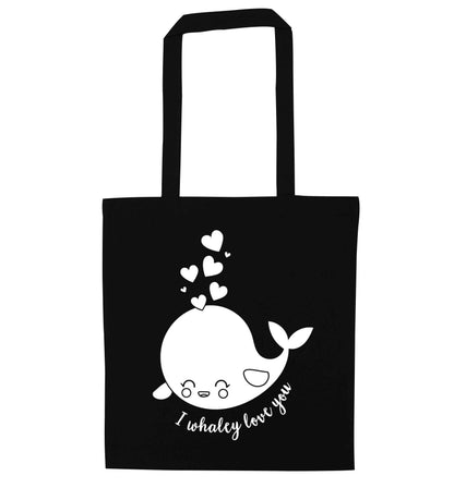I whaley love you black tote bag