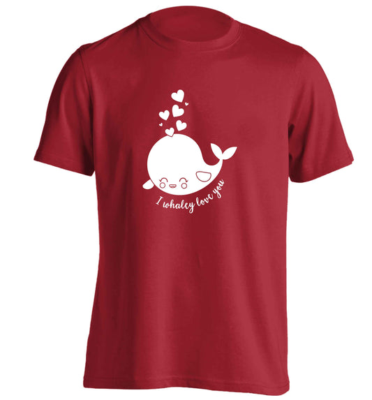 I whaley love you adults unisex red Tshirt 2XL