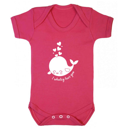 I whaley love you baby vest dark pink 18-24 months