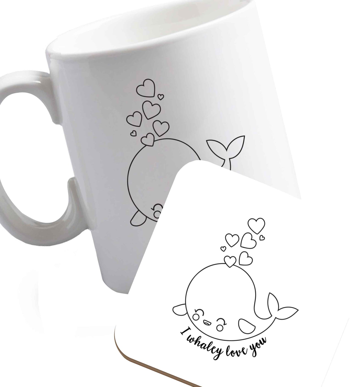 10 oz Favourite Type Pan Pancake ceramic mug and coaster set right handed