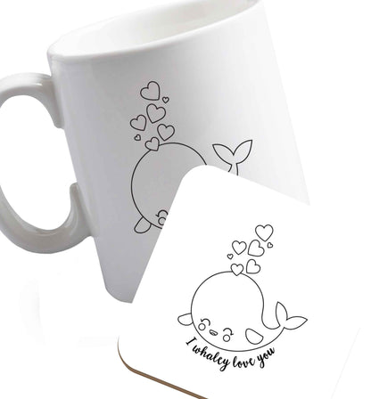 10 oz Favourite Type Pan Pancake ceramic mug and coaster set right handed