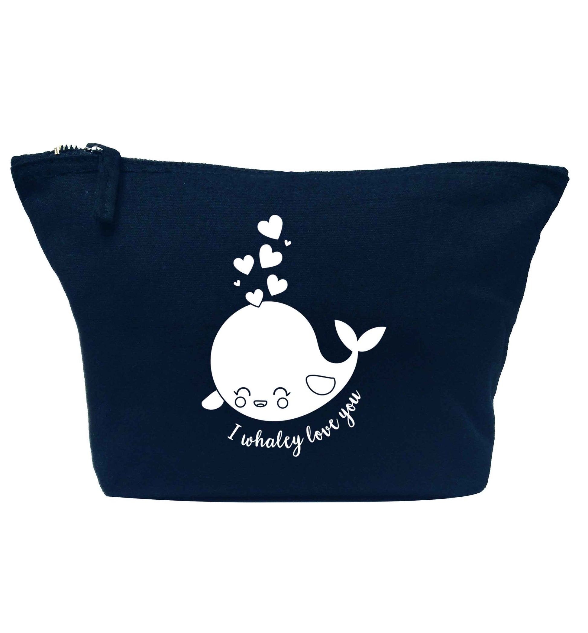 I whaley love you navy makeup bag
