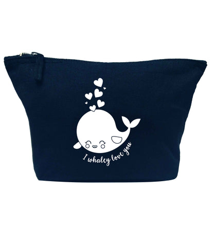 I whaley love you navy makeup bag