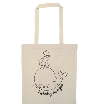 I whaley love you natural tote bag