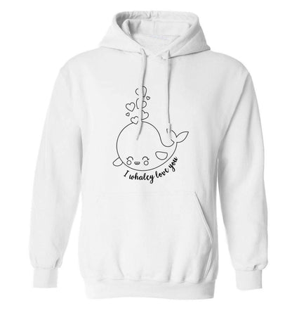 I whaley love you adults unisex white hoodie 2XL