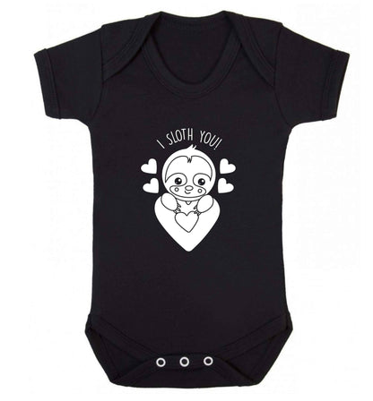 I sloth you baby vest black 18-24 months