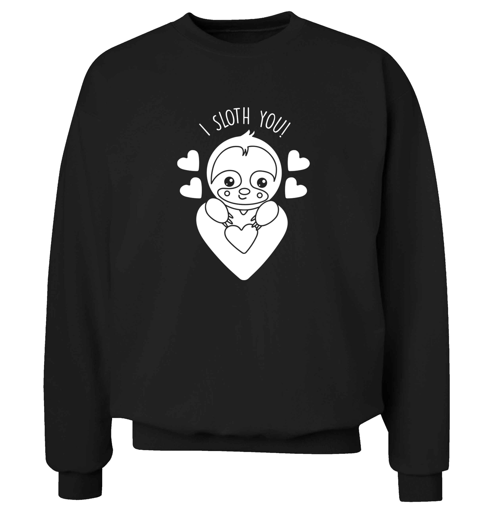 I sloth you adult's unisex black sweater 2XL