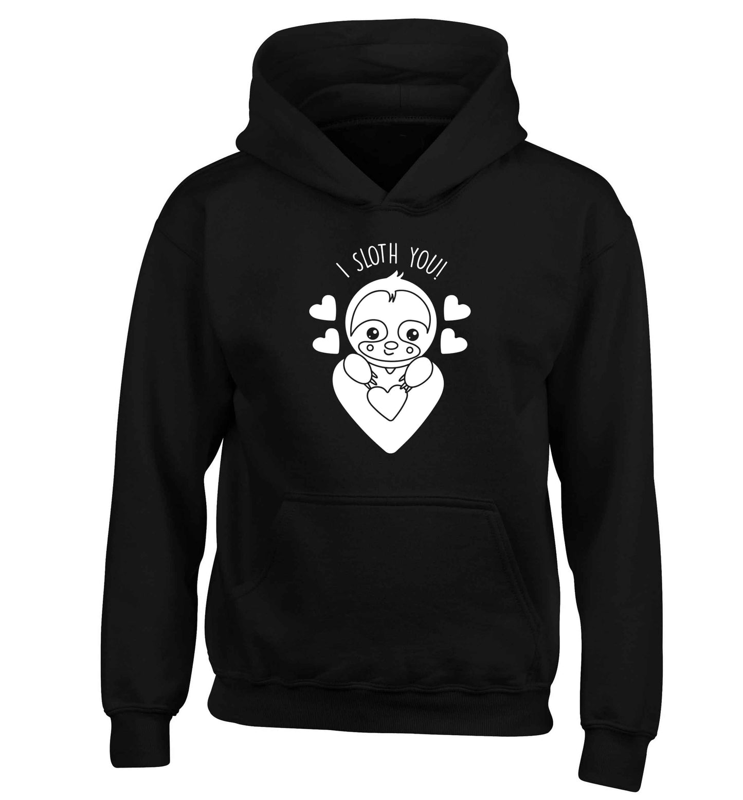 I sloth you children's black hoodie 12-13 Years