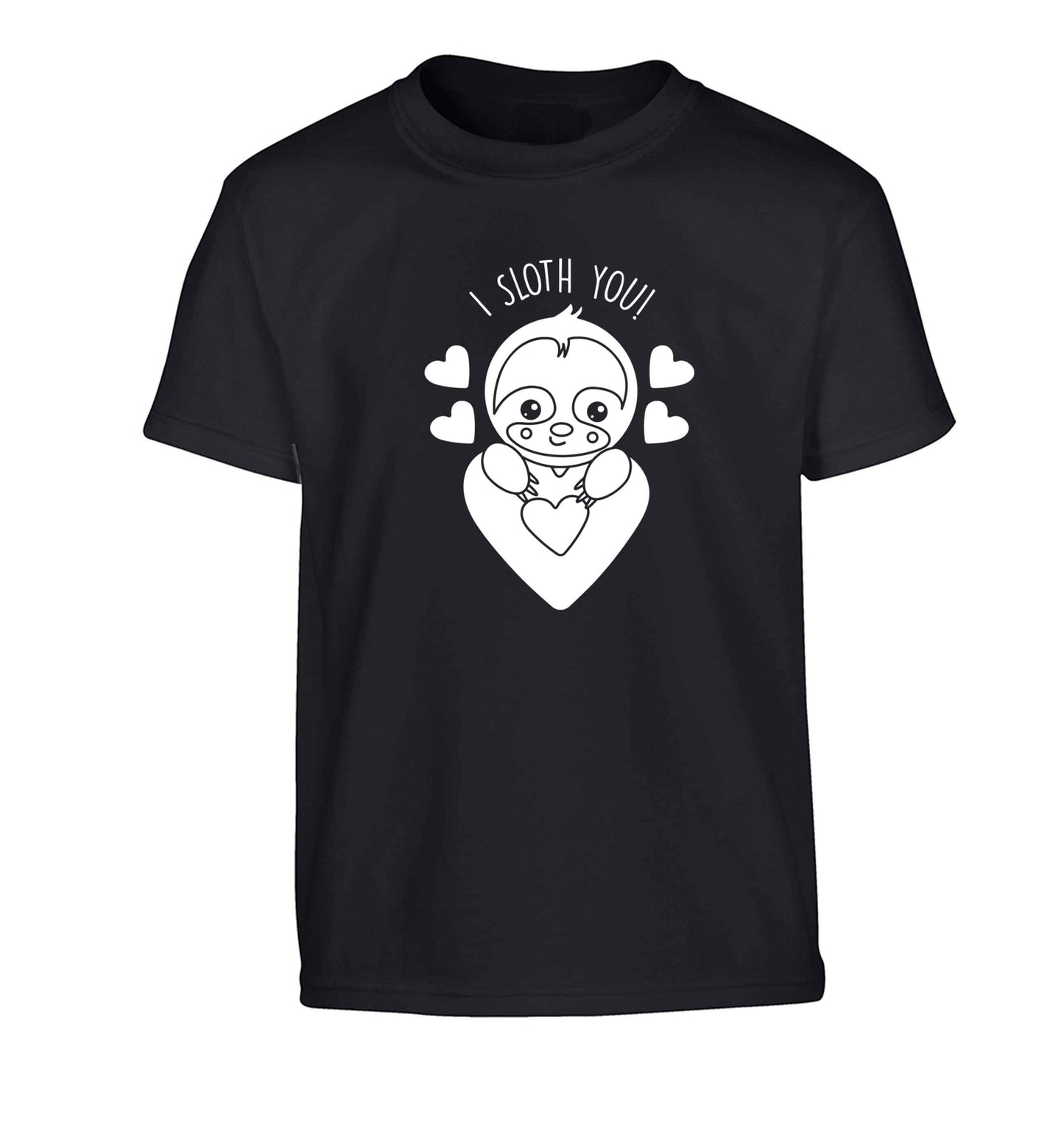 I sloth you Children's black Tshirt 12-13 Years