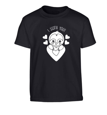 I sloth you Children's black Tshirt 12-13 Years