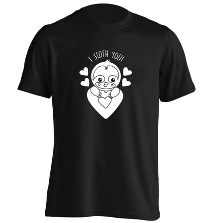 I sloth you adults unisex black Tshirt 2XL