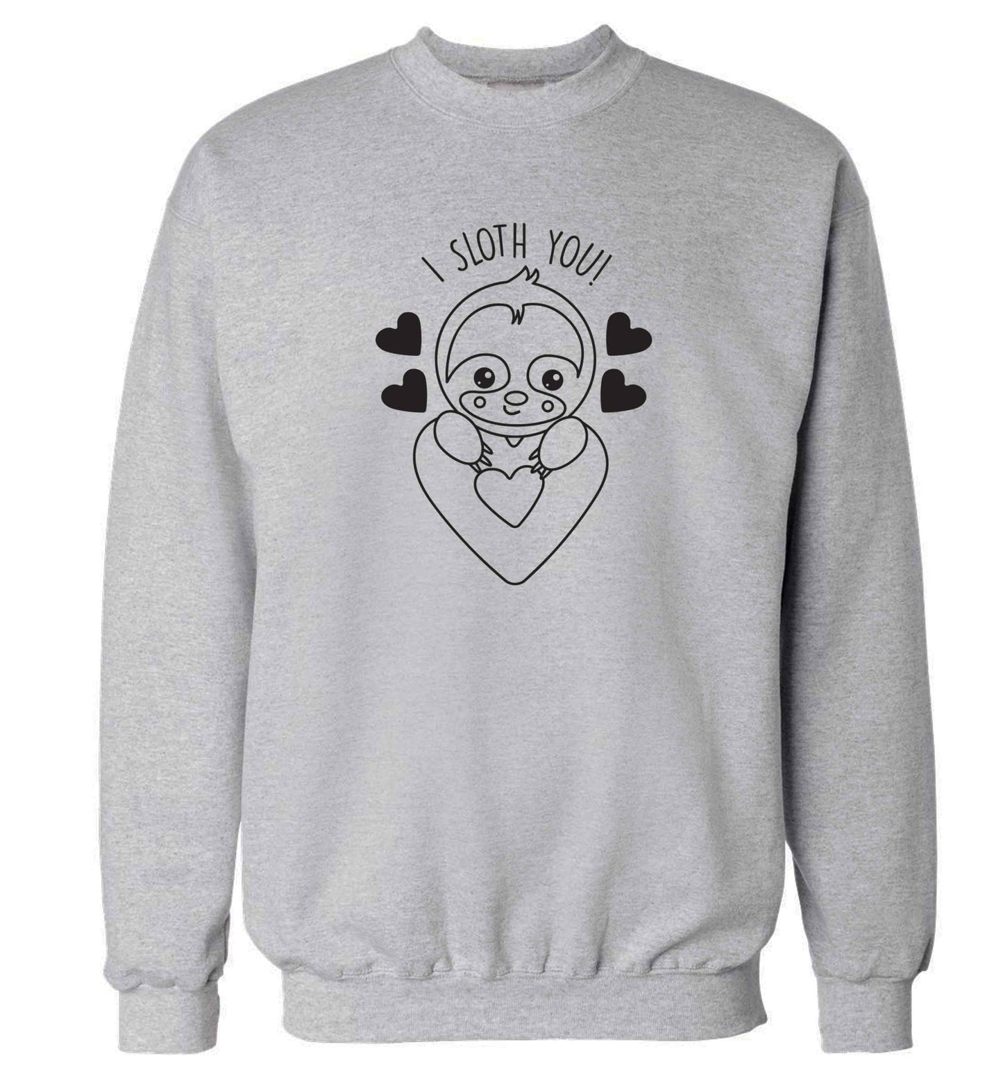 I sloth you adult's unisex grey sweater 2XL