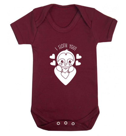 I sloth you baby vest maroon 18-24 months