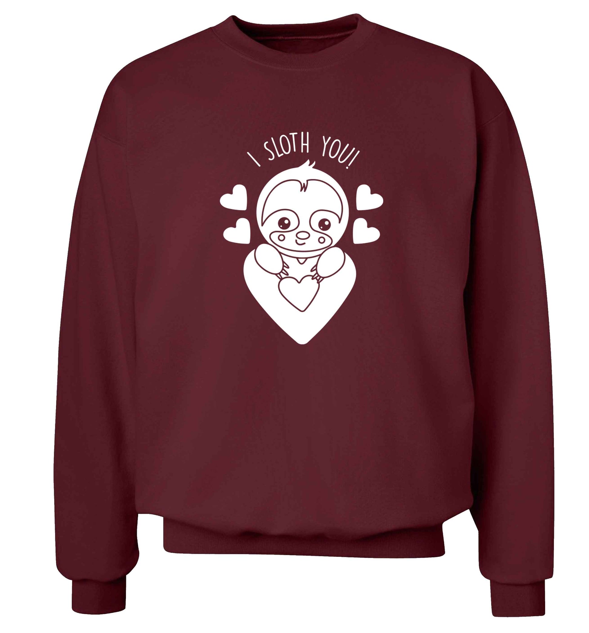 I sloth you adult's unisex maroon sweater 2XL