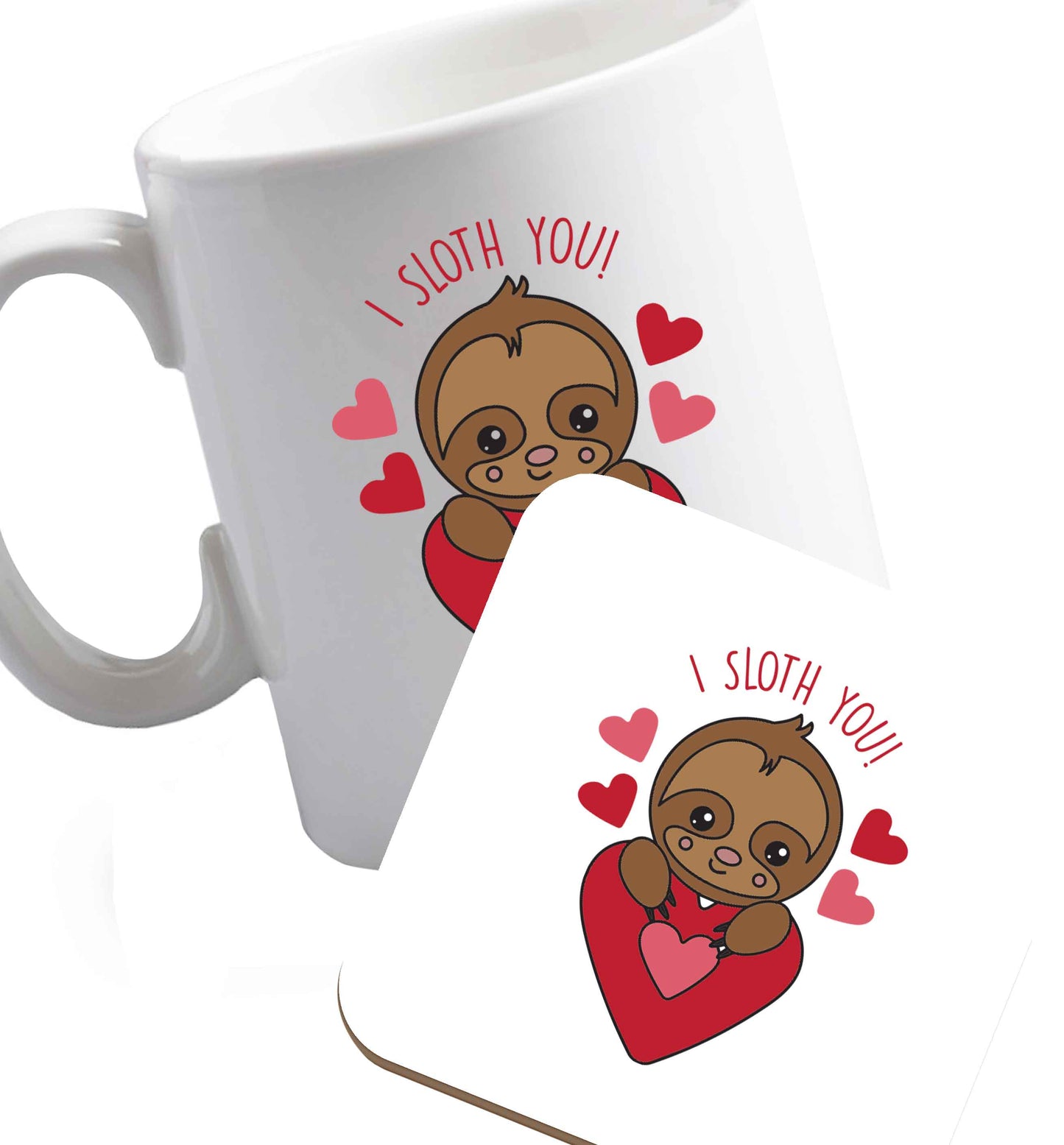 10 oz Favourite Type Pan Pancake ceramic mug and coaster set right handed