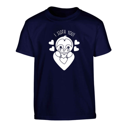 I sloth you Children's navy Tshirt 12-13 Years