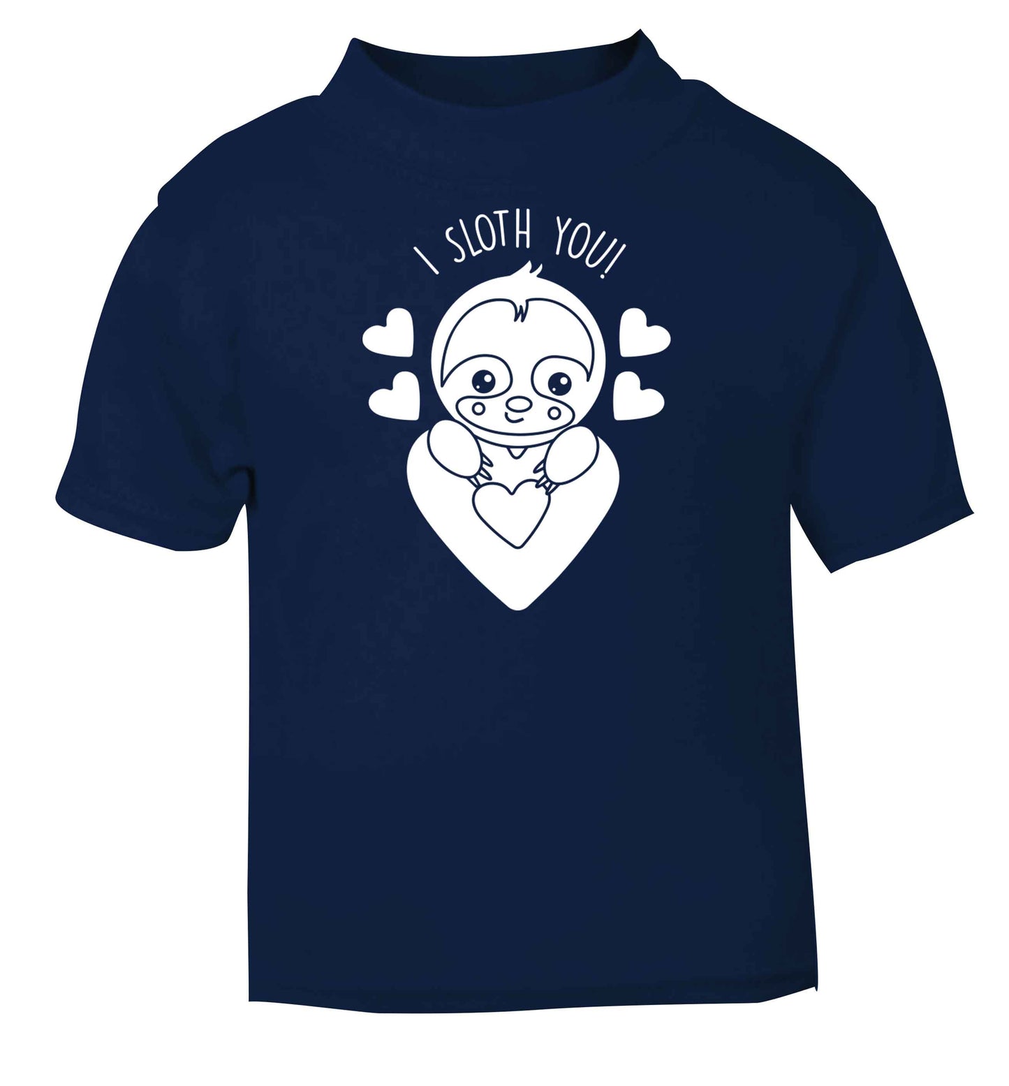 I sloth you navy baby toddler Tshirt 2 Years