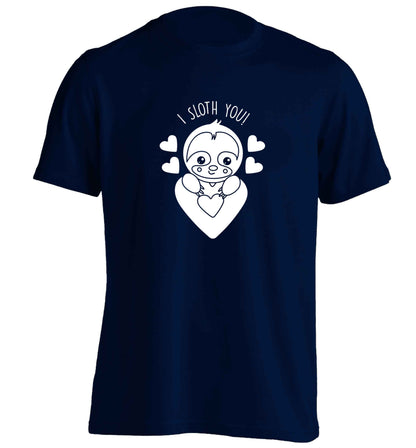 I sloth you adults unisex navy Tshirt 2XL