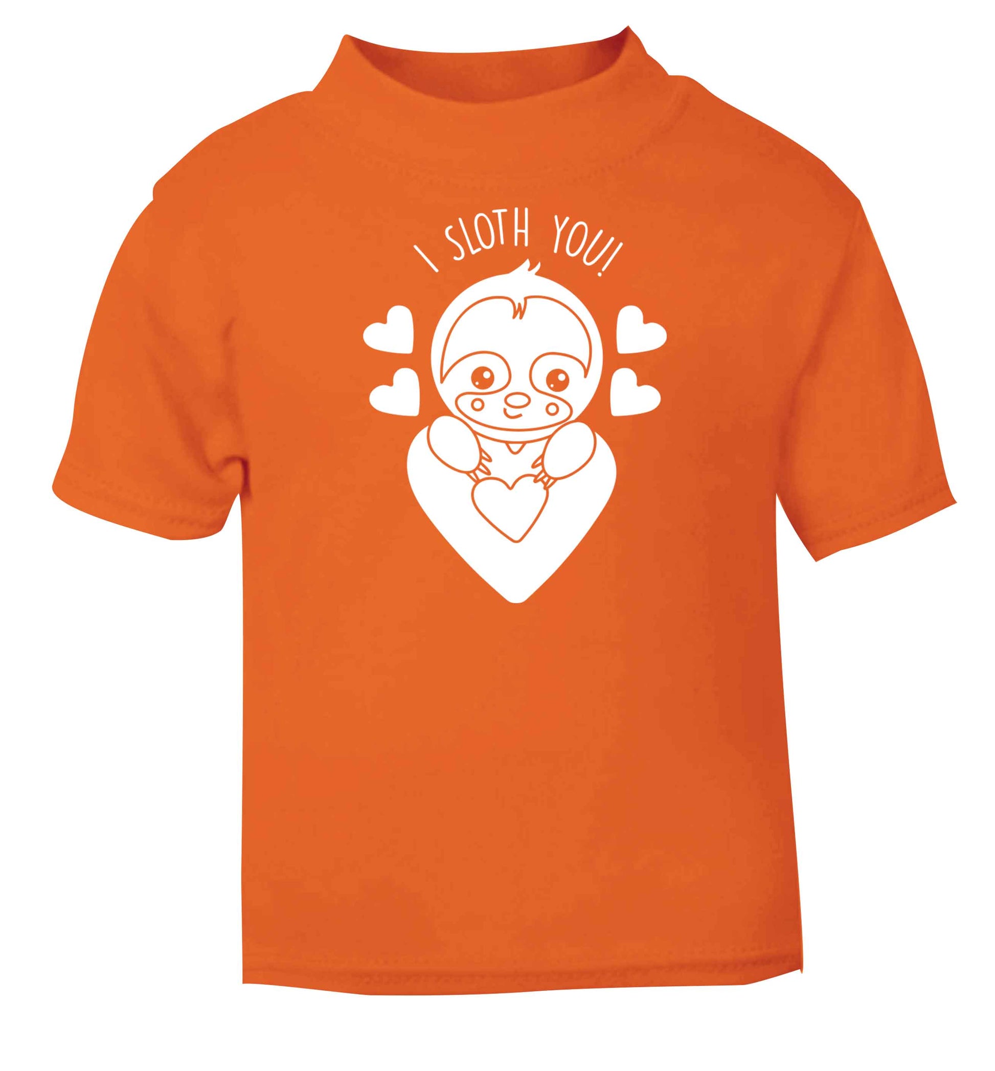 I sloth you orange baby toddler Tshirt 2 Years