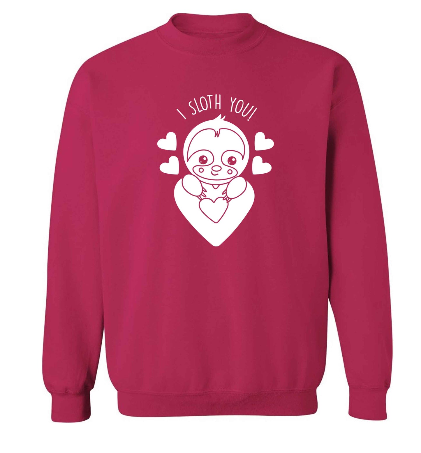 I sloth you adult's unisex pink sweater 2XL