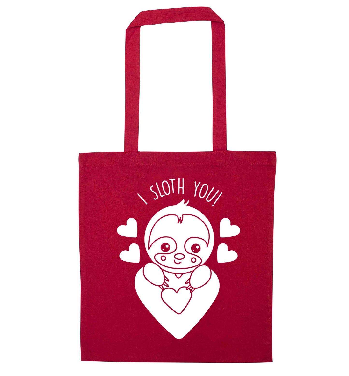 I sloth you red tote bag