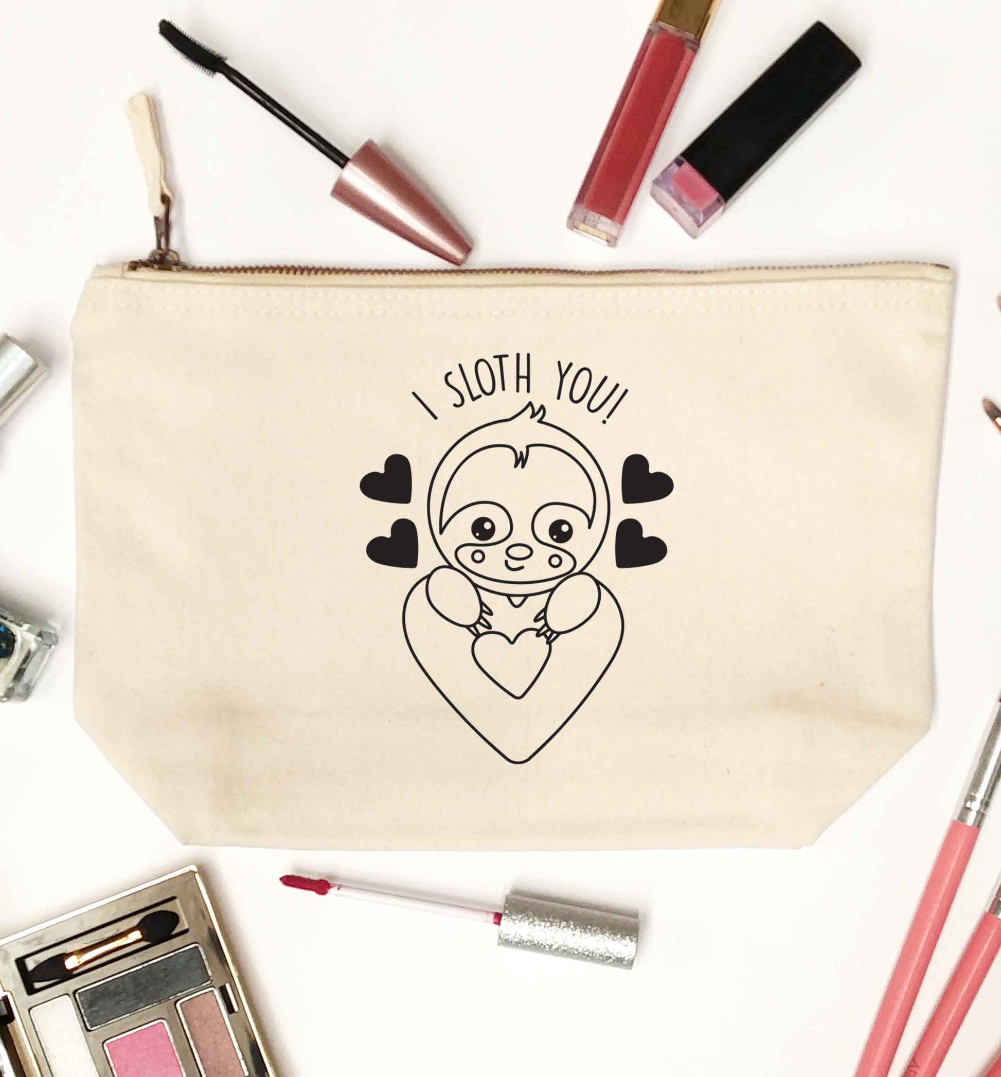 I sloth you natural makeup bag