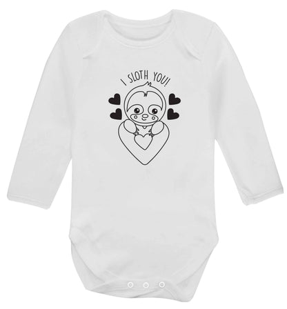 I sloth you baby vest long sleeved white 6-12 months
