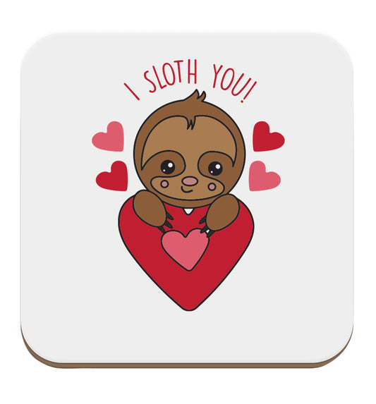 I sloth you set of four coasters