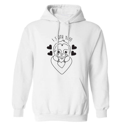 I sloth you adults unisex white hoodie 2XL