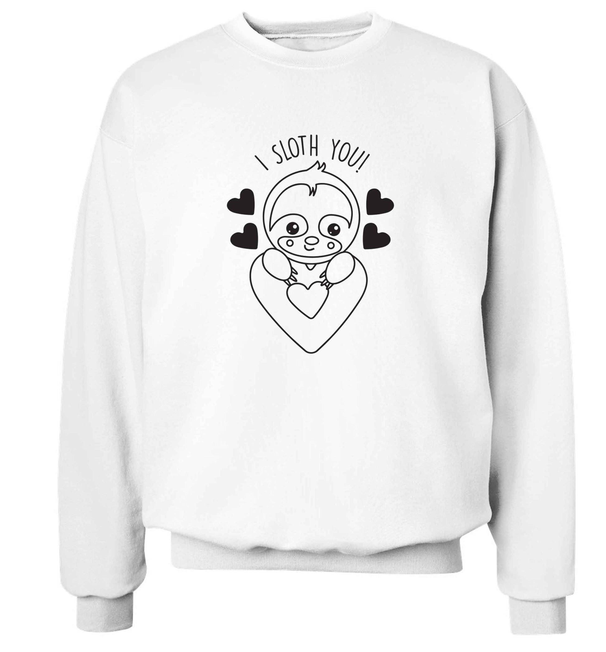 I sloth you adult's unisex white sweater 2XL