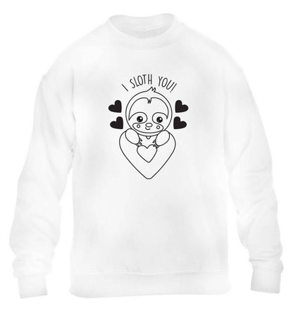 I sloth you children's white sweater 12-13 Years