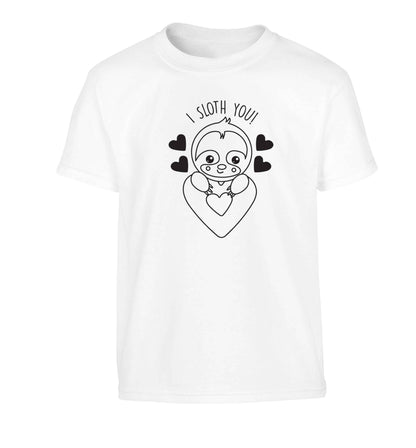 I sloth you Children's white Tshirt 12-13 Years
