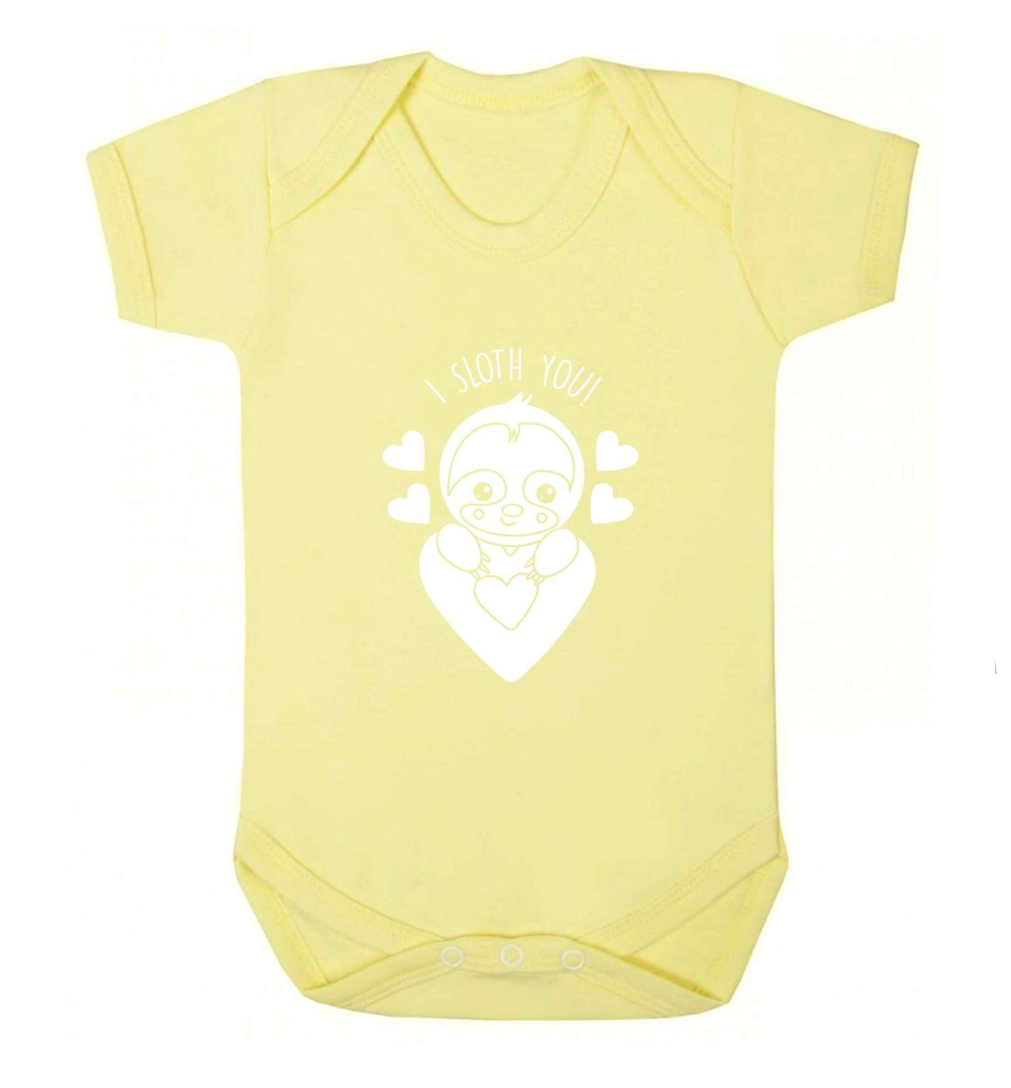 I sloth you baby vest pale yellow 18-24 months
