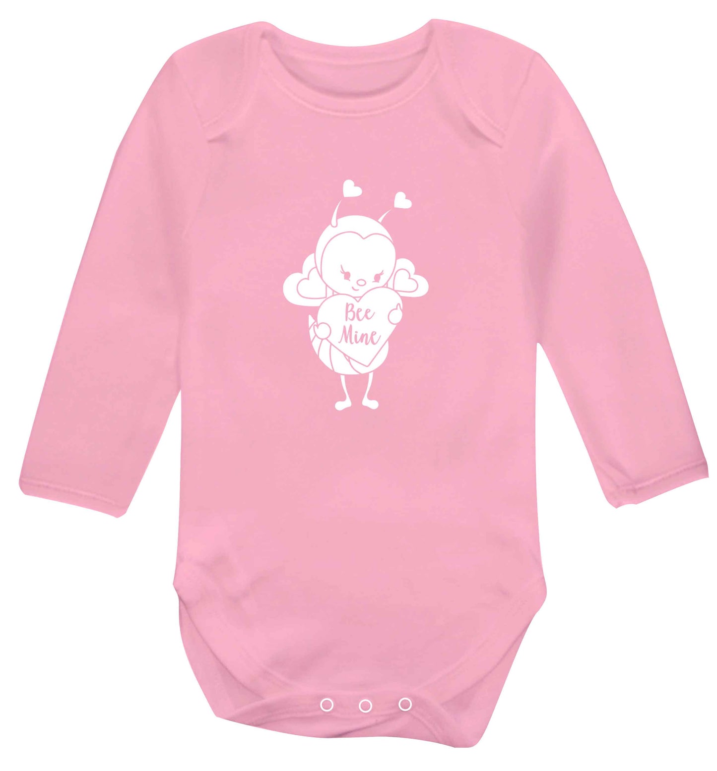 Bee mine baby vest long sleeved pale pink 6-12 months