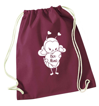 Bee mine maroon drawstring bag