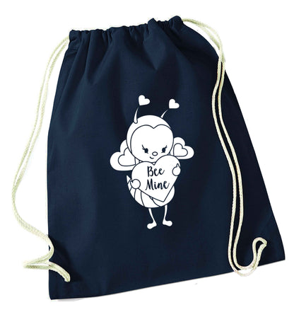 Bee mine navy drawstring bag