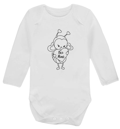 Bee mine baby vest long sleeved white 6-12 months