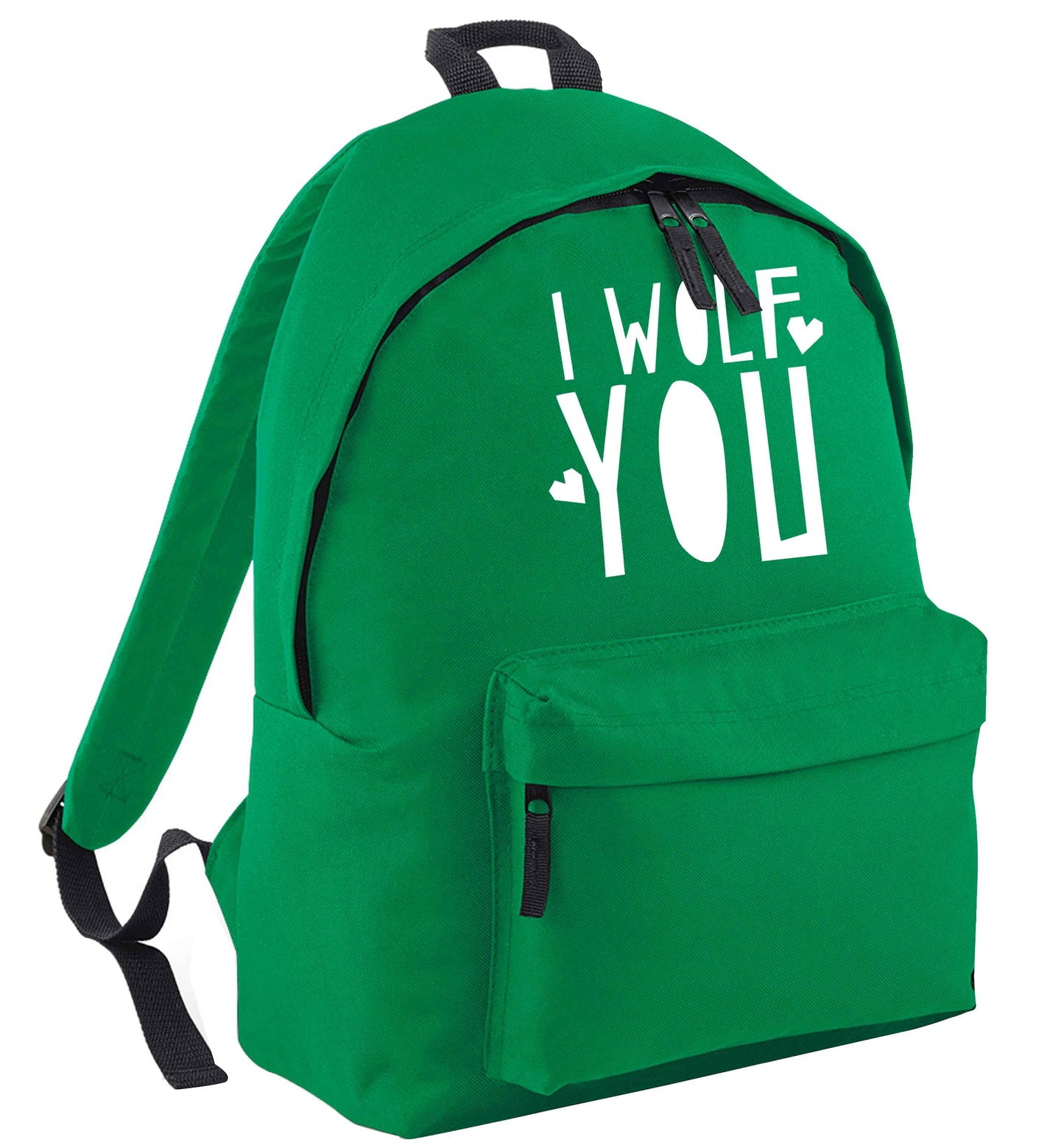 I wolf you green adults backpack