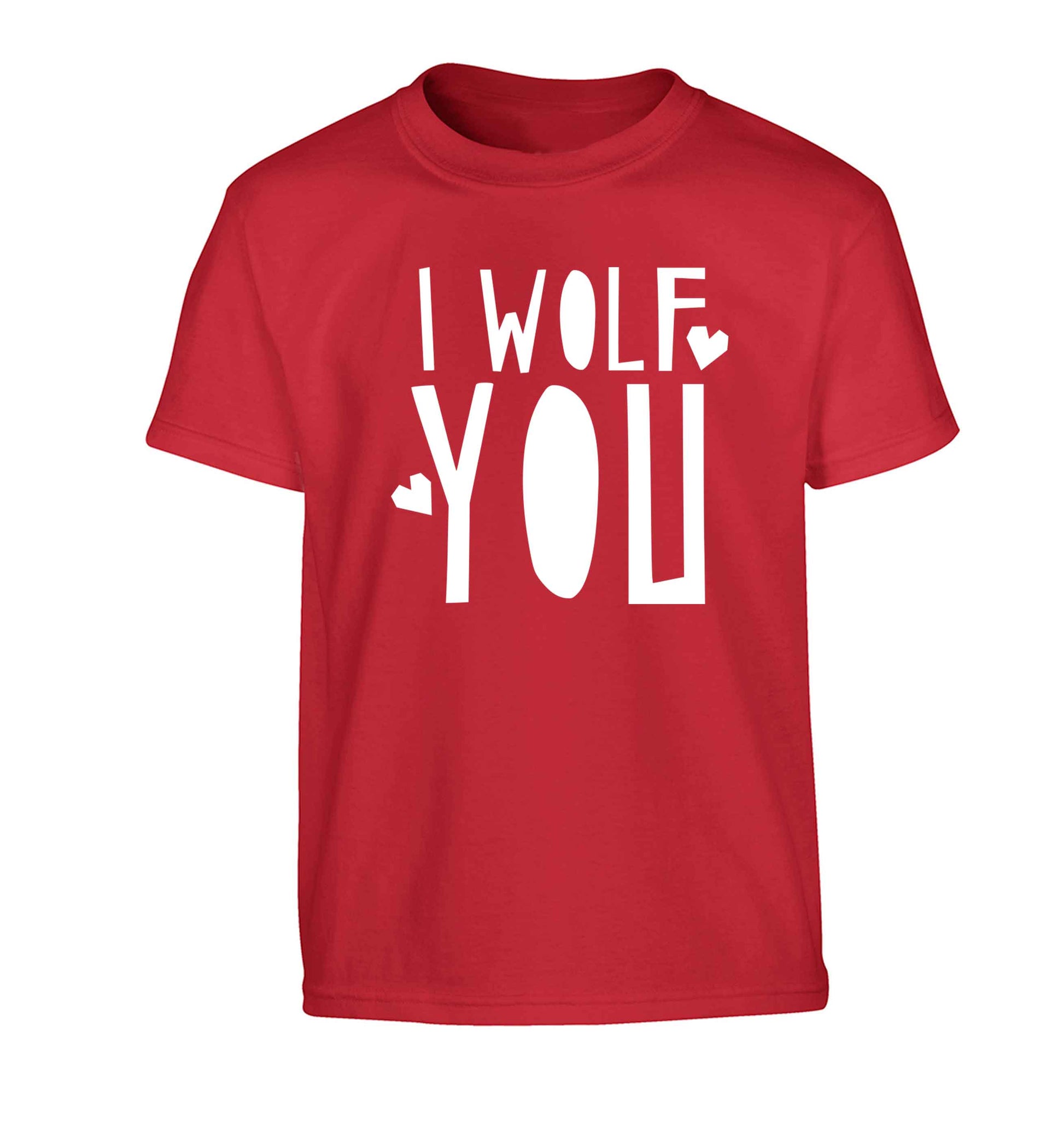 I wolf you Children's red Tshirt 12-13 Years